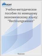 Учебно-методическое пособие по немецкому экономическому языку: "Rechnungswesen"